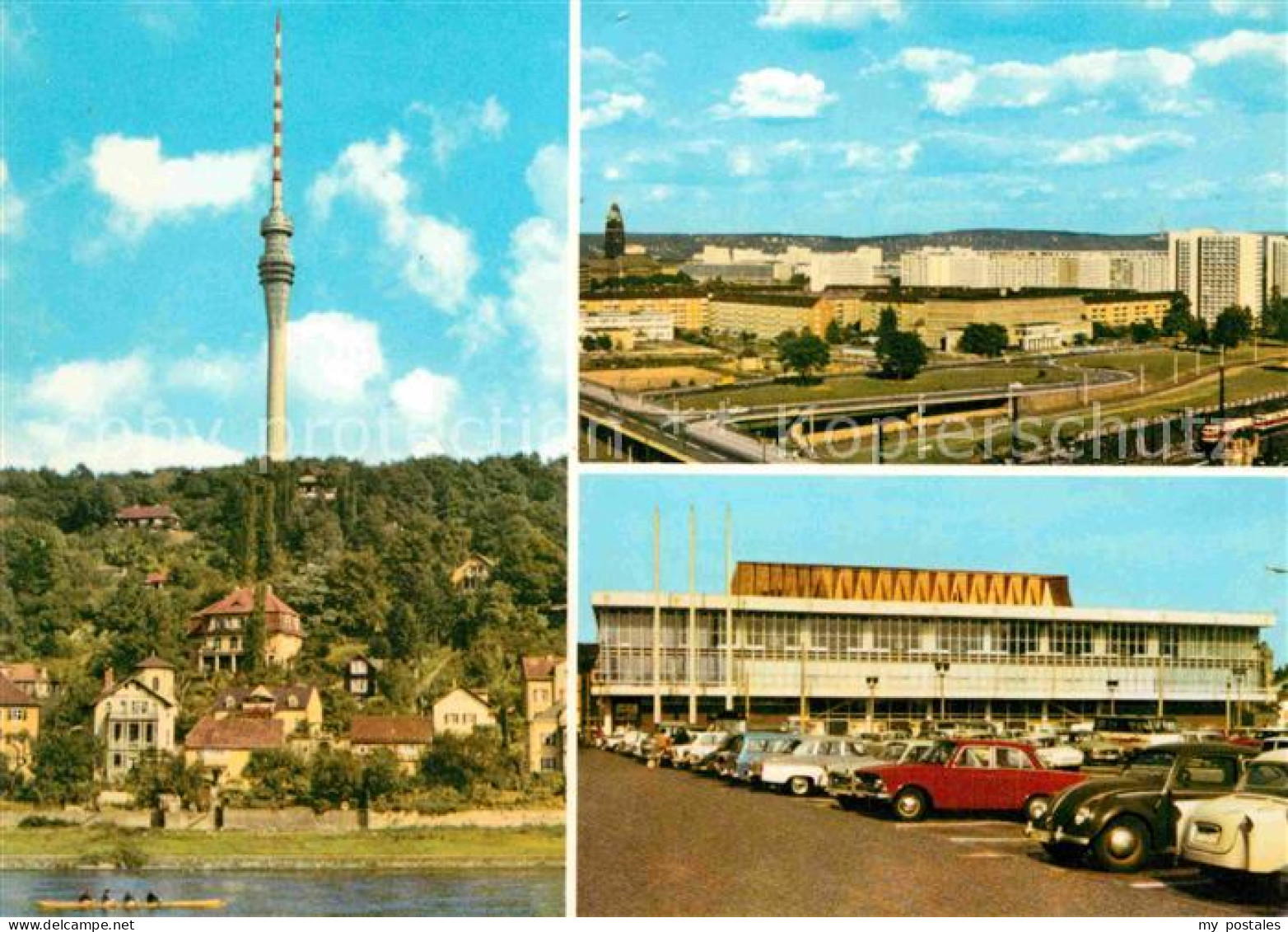 72913699 Dresden Fersehturm Wachwitz Hochstrasse Kulturpalast Dresden Elbe - Dresden