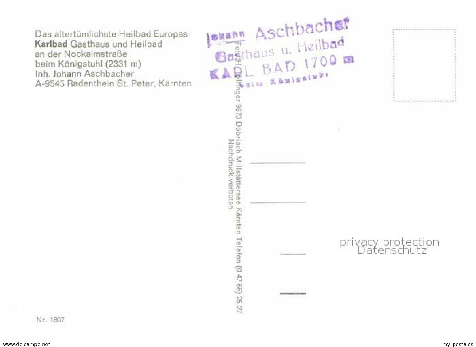 72913657 Radenthein An Nochalmstrasse Kuehe Gasthaus Und Heilbad Karlbad Radenth - Other & Unclassified