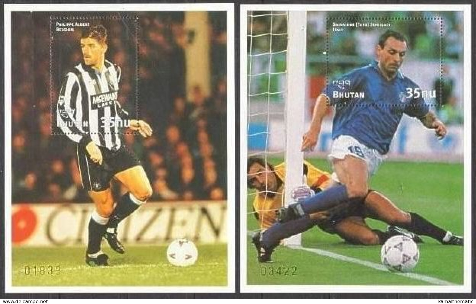 Bhutan 1997 MNH 2 MS, WC '98 France Soccer Football, Sports, Toto, Philppe Albert, - 1998 – Frankreich