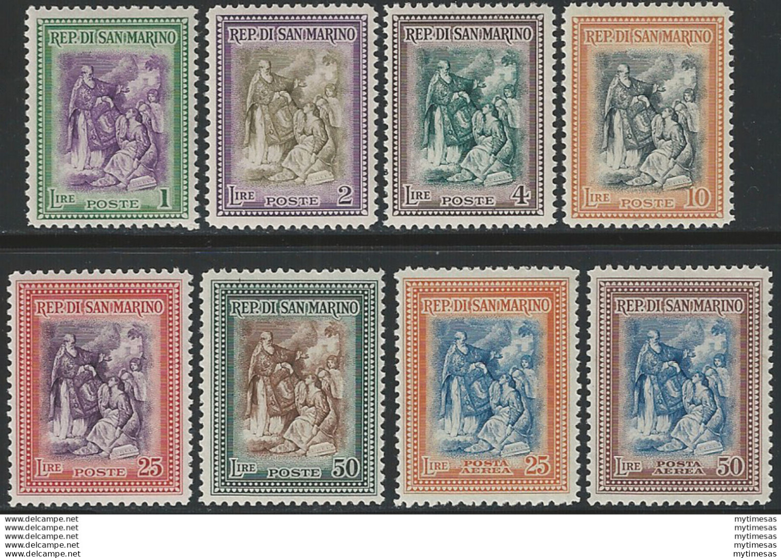 1947 San Marino Ricostruzione 8v. MNH Sass. N. 312/17+A - Other & Unclassified