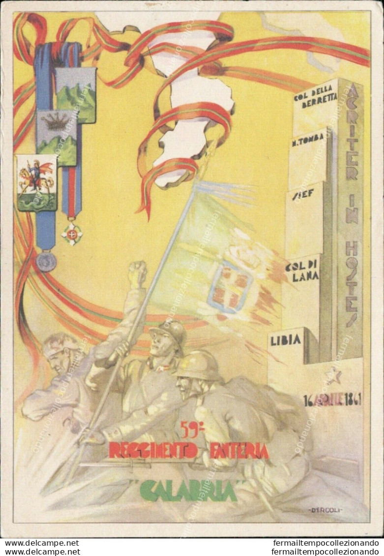 An239 Cartolina Militare 59 Reggimento Fanteria Calabria - Portofreiheit