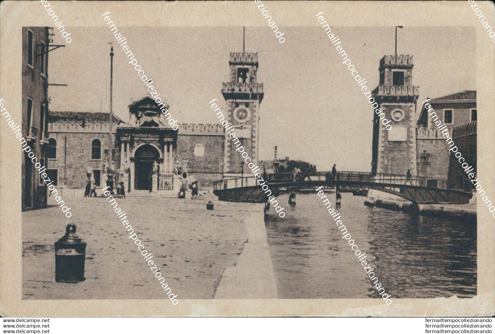 Bm142 Cartolina Venezia Citta' Portale E Torrette Dell'arsenale - Venetië (Venice)