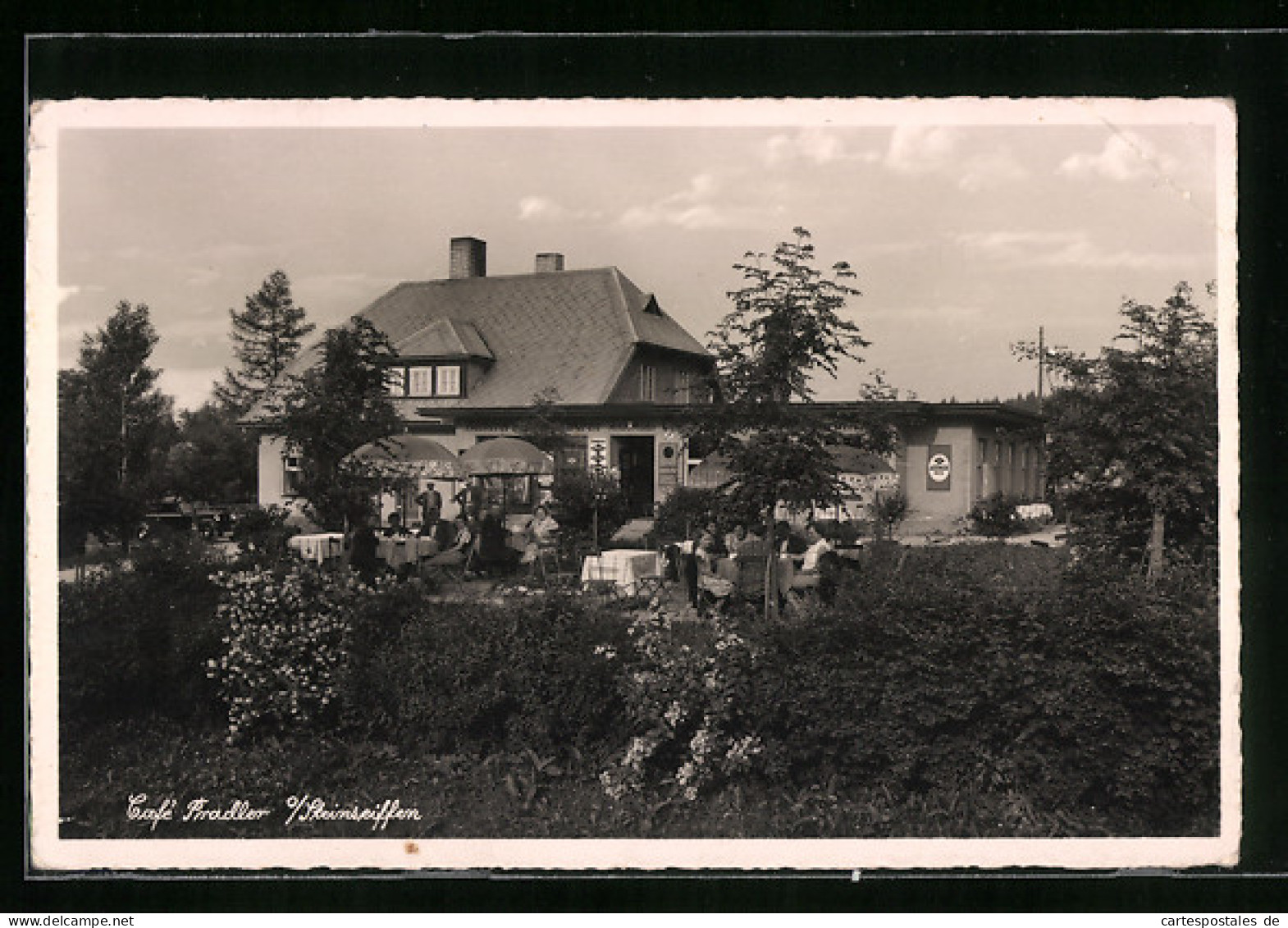 AK Steinseiffen, Blick Durch Den Garten Auf Café Pradler  - Schlesien