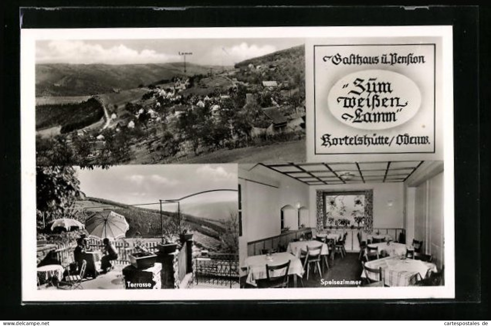 AK Kortelshütte /Odenwald, Gasthaus Und Pension Zum Weissen Lamm, Bes. Frieda Emmerich  - Odenwald