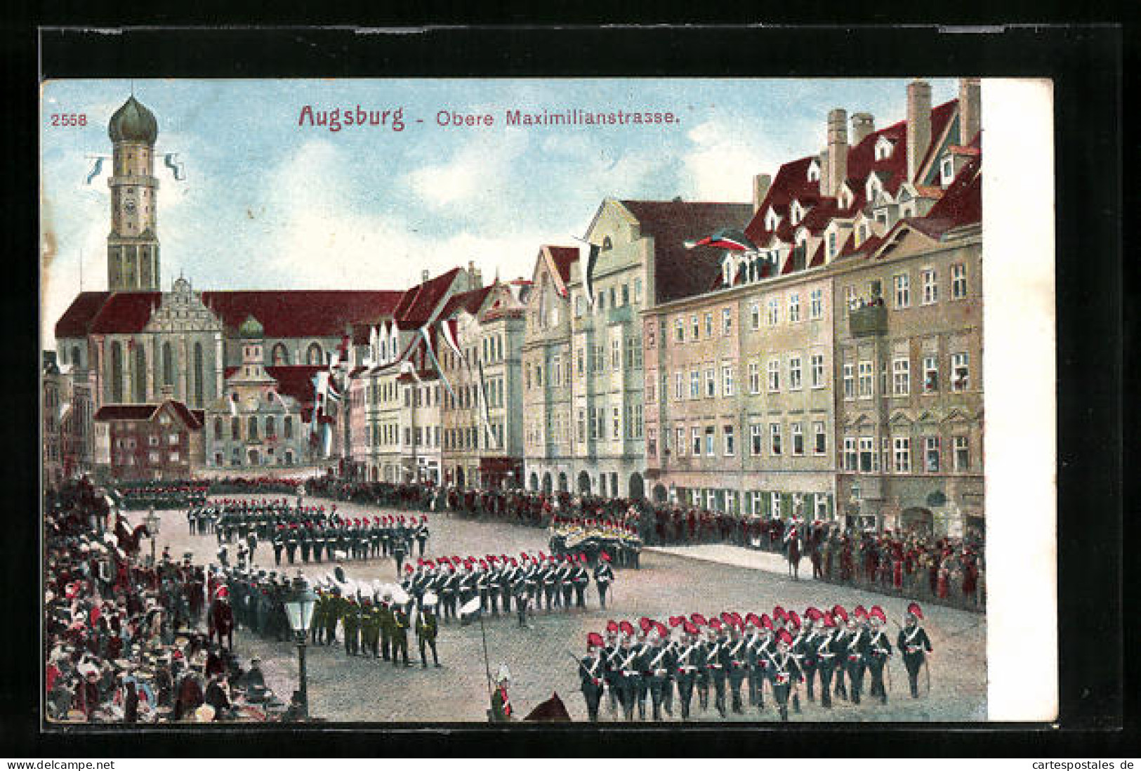 AK Augsburg, Obere Maximilianstrasse, Parade  - Augsburg