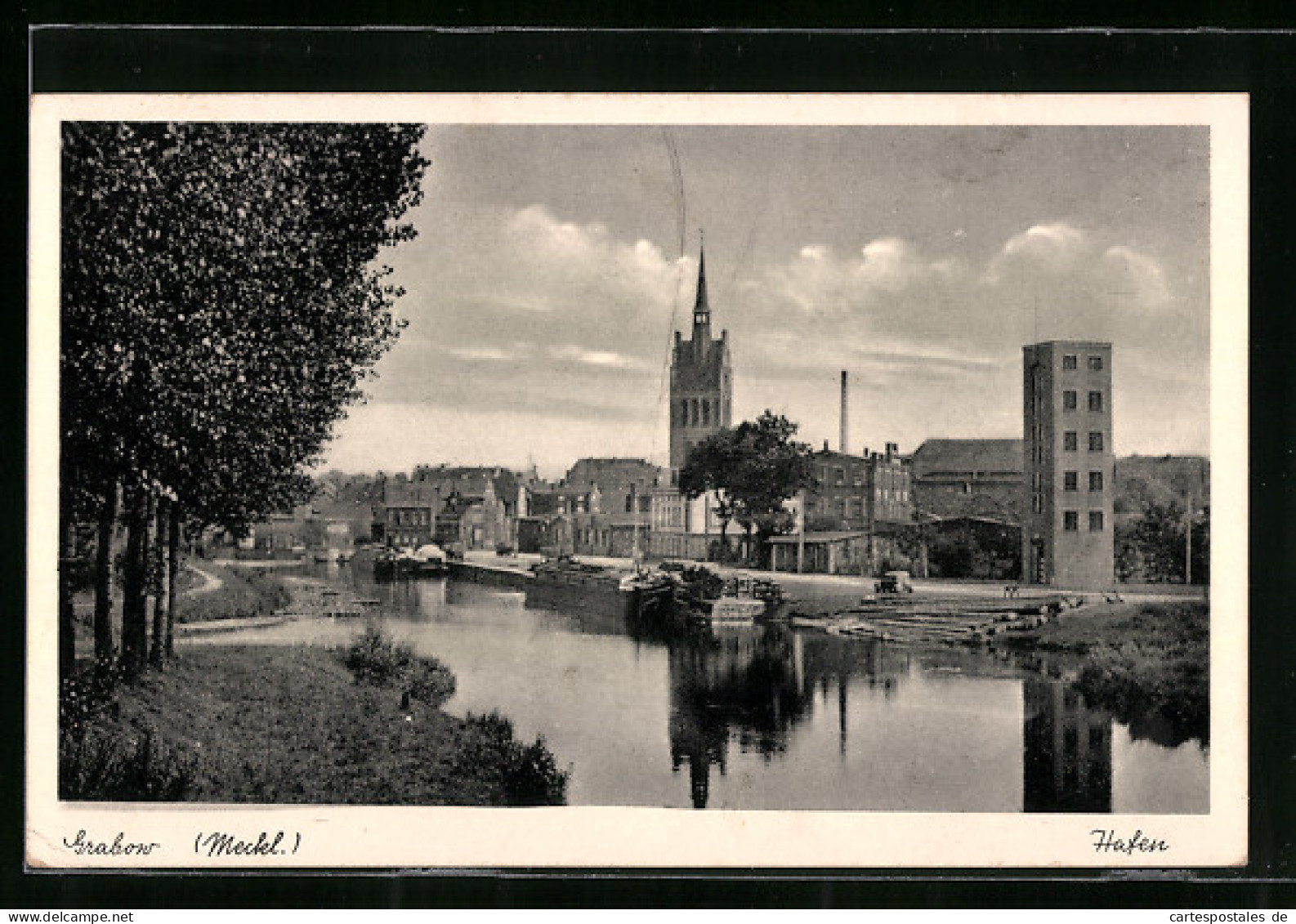 AK Grabow /Meckl., Hafen Mit Kirche  - Other & Unclassified
