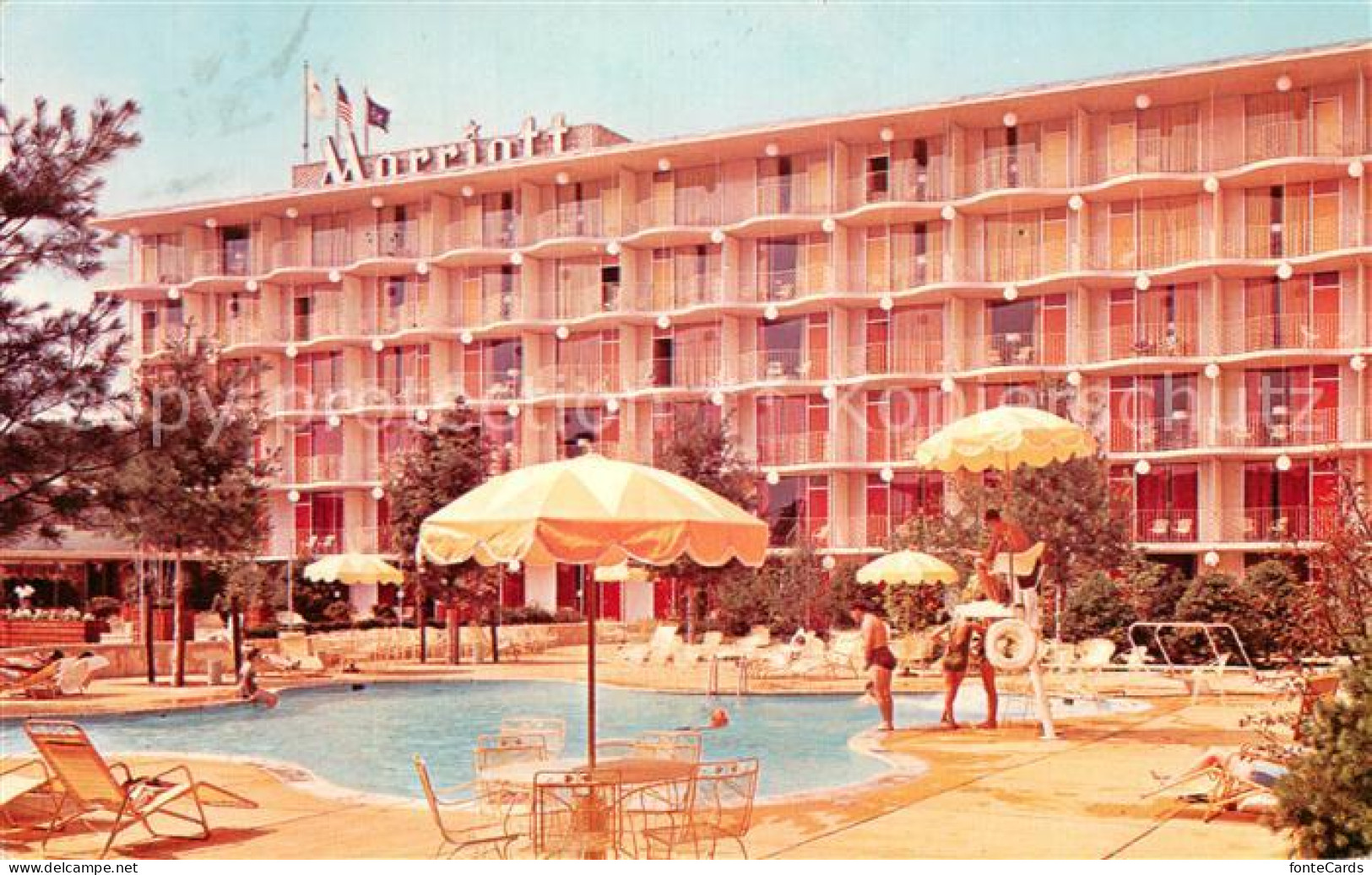 73713771 Philadelphia Pennsylvania Marriott Motor Hotel Pool And Patio Area Phil - Andere & Zonder Classificatie