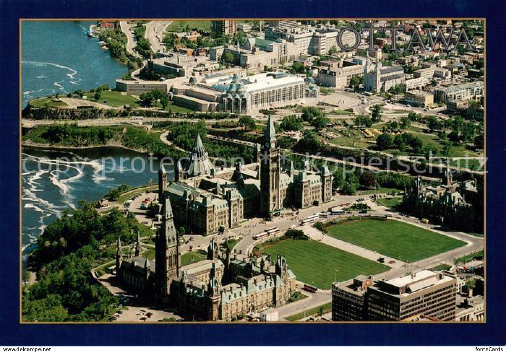 73707483 Ottawa Canada Aerial View Of Parliament Hill The Art Gallery And Basili - Otros & Sin Clasificación