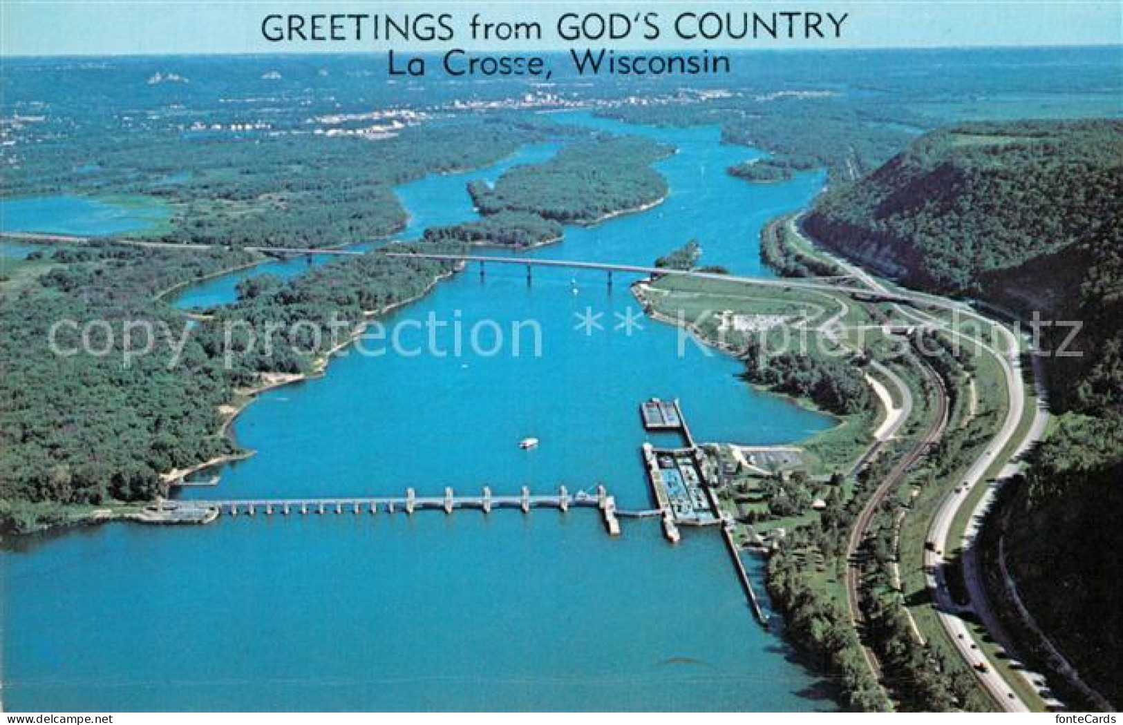 72938577 La_Crosse_Wisconsin Air View Lock And Dam Mississippi River  - Andere & Zonder Classificatie