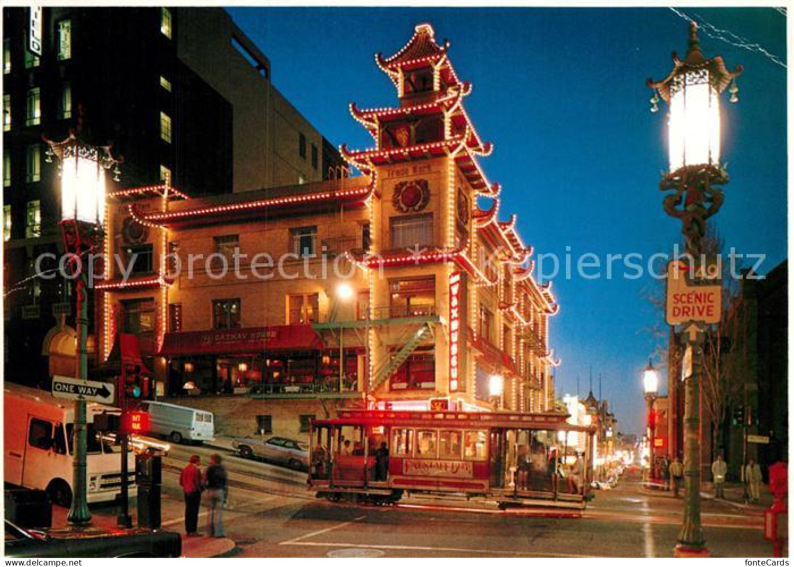 72926207 San_Francisco_California China Town Cable Car At Night - Other & Unclassified