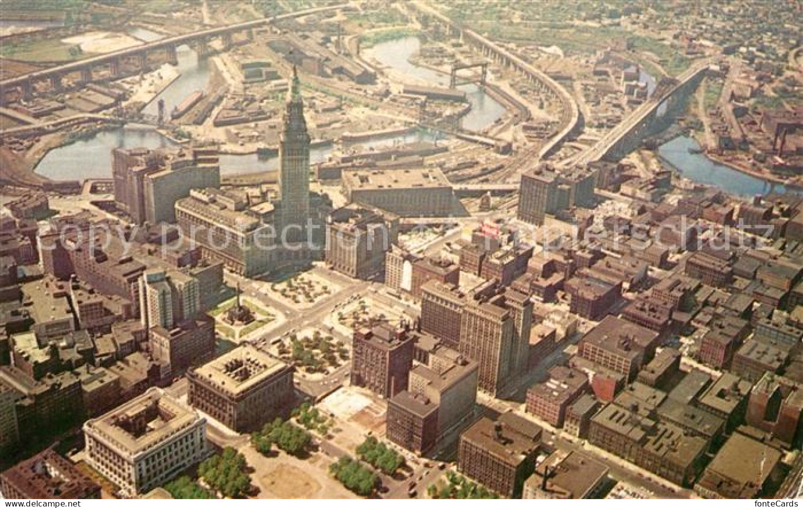 72925337 Cleveland Ohio Aerial View Of Downtown Cleveland Ohio - Other & Unclassified