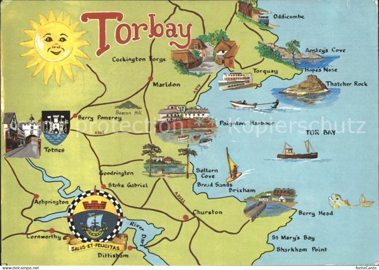 72920930 Torbay Bucht Landkarte Torbay - Andere & Zonder Classificatie