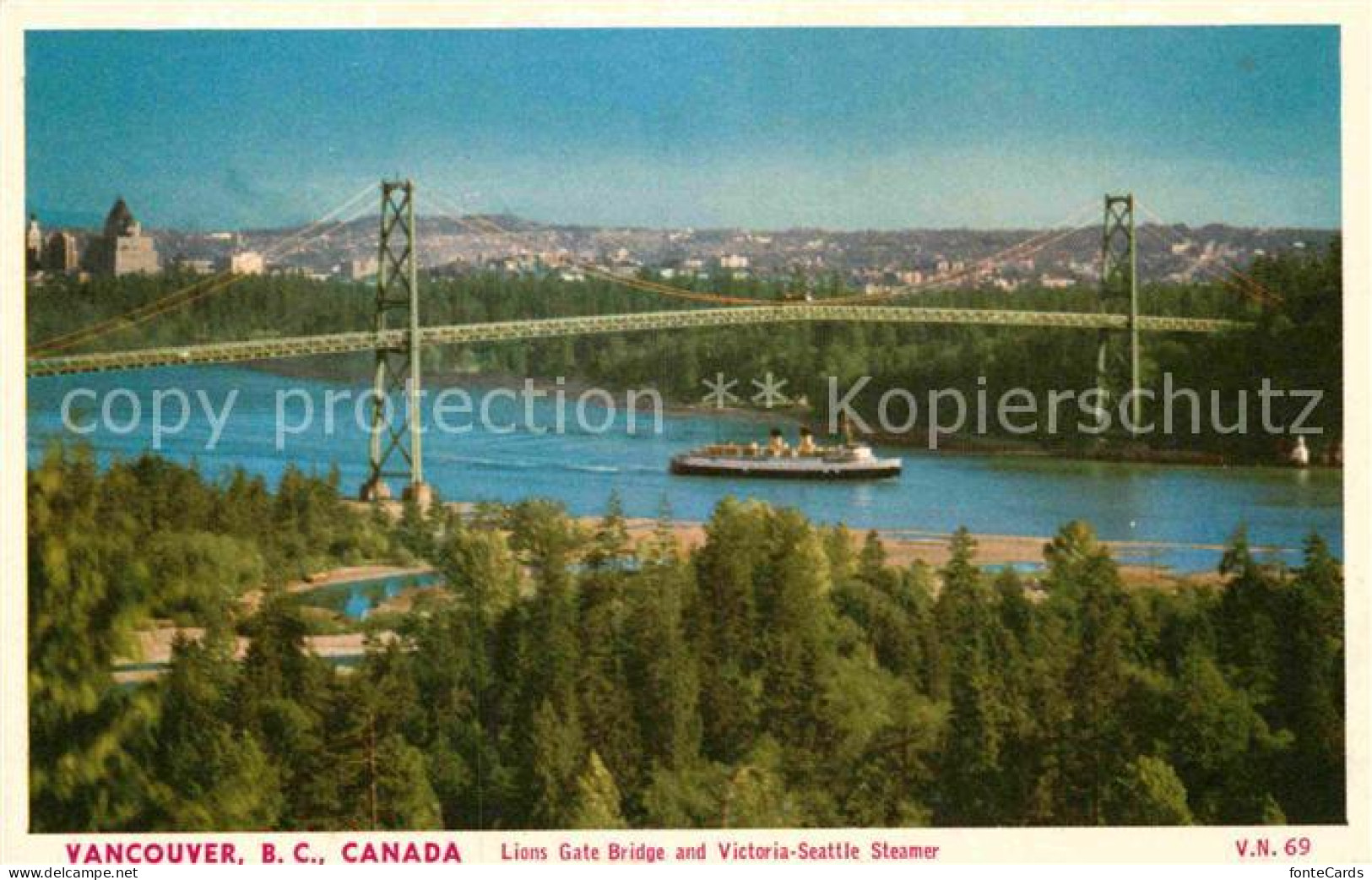 72920137 Vancouver British Columbia Lions Gate Bridge And Victoria Seattle Steam - Non Classés