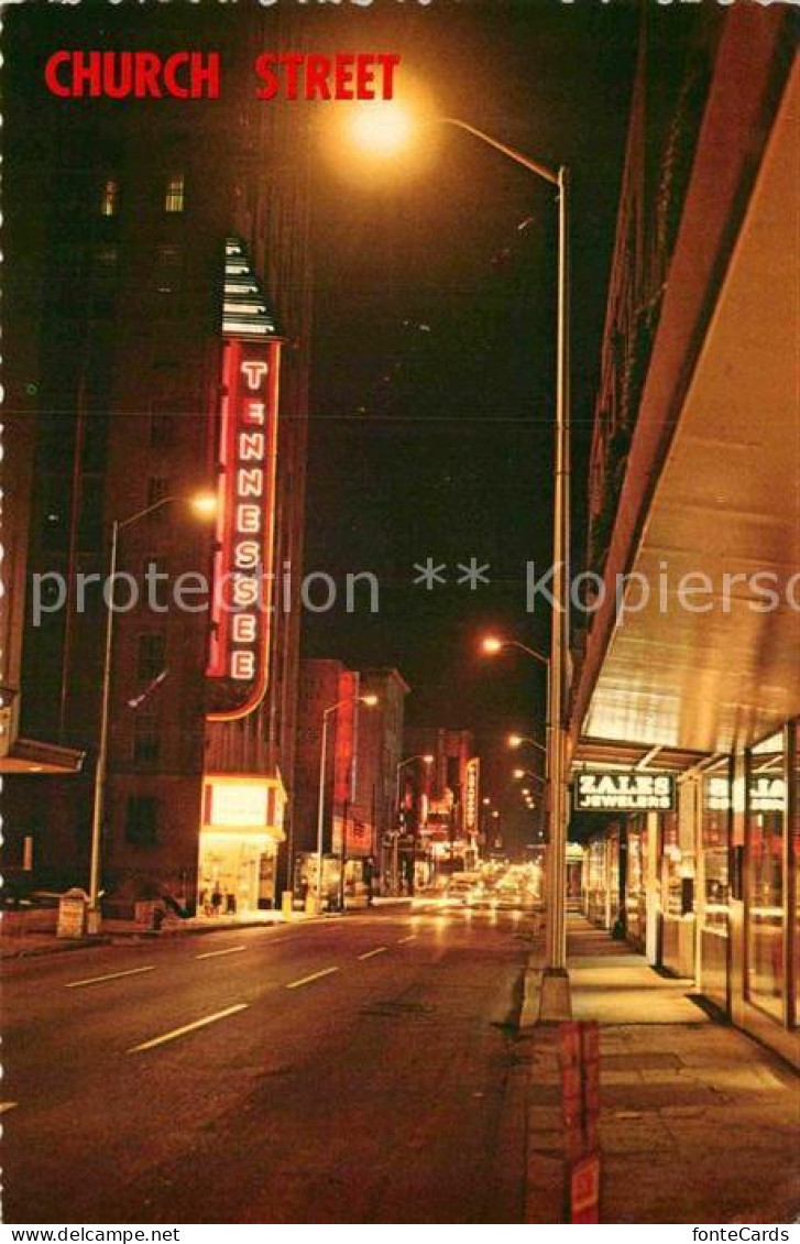 72909342 Nashville_Tennessee Church Street At Night - Autres & Non Classés