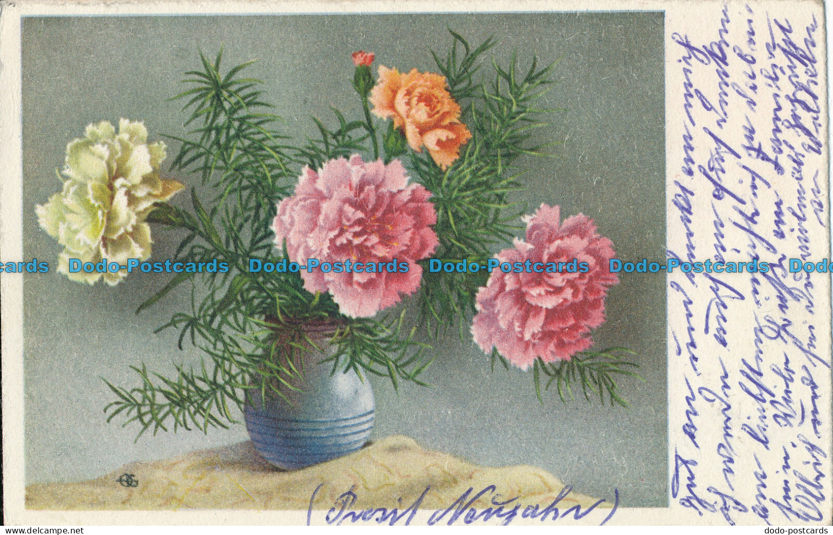 R091941 Old Postcard. Flowers In Vases. 1951 - Mundo