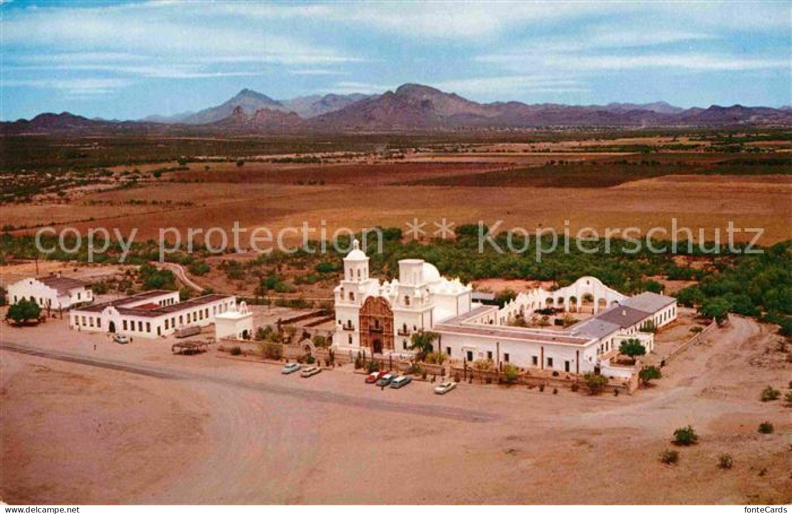 72905618 Tucson San Xavier Del Bac Franciscan Mission Aerial View Arizona Landsc - Andere & Zonder Classificatie