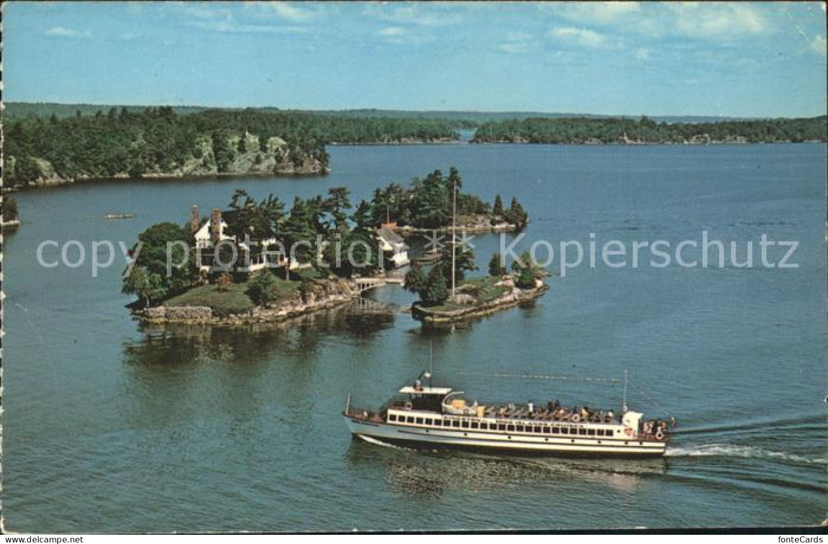 71820111 Ontario Canada Zavikon Island St Lawrence Seaway Ferry Boat Aerial View - Unclassified