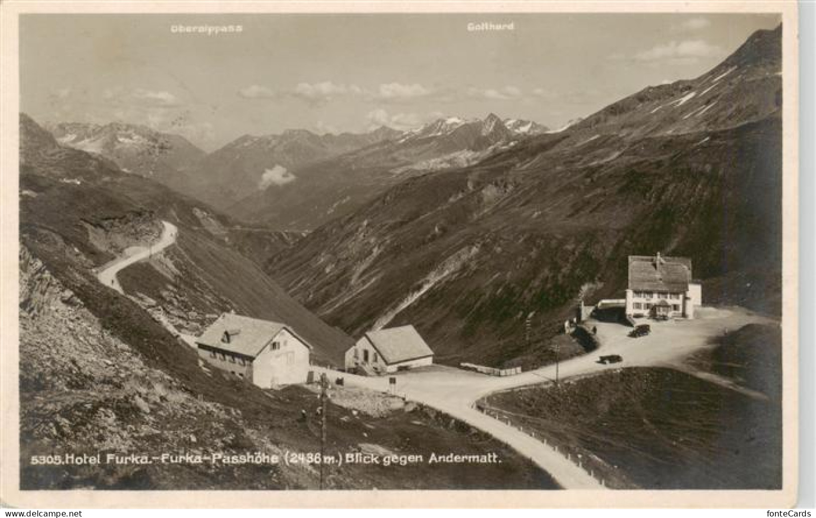 13926528 Furkapasshoehe Hotel Furka Blick Gegen Andermatt - Sonstige & Ohne Zuordnung