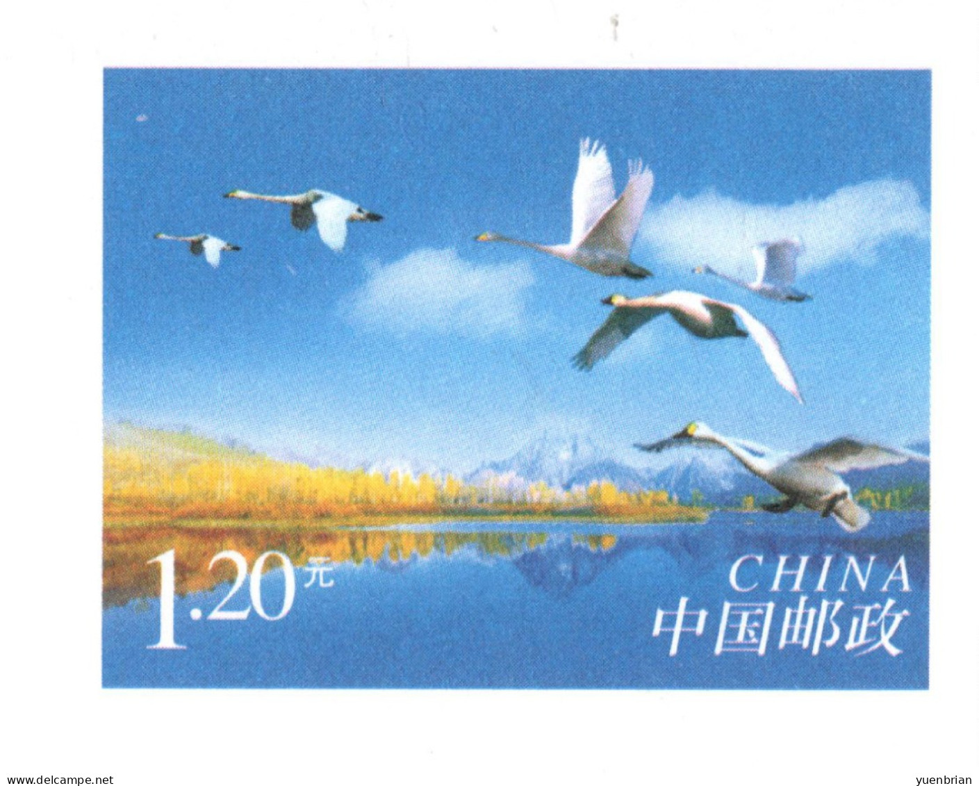 China 2006, Postal Stationary, Pre-Stamped Cover $1.20, MNH** - Schwäne