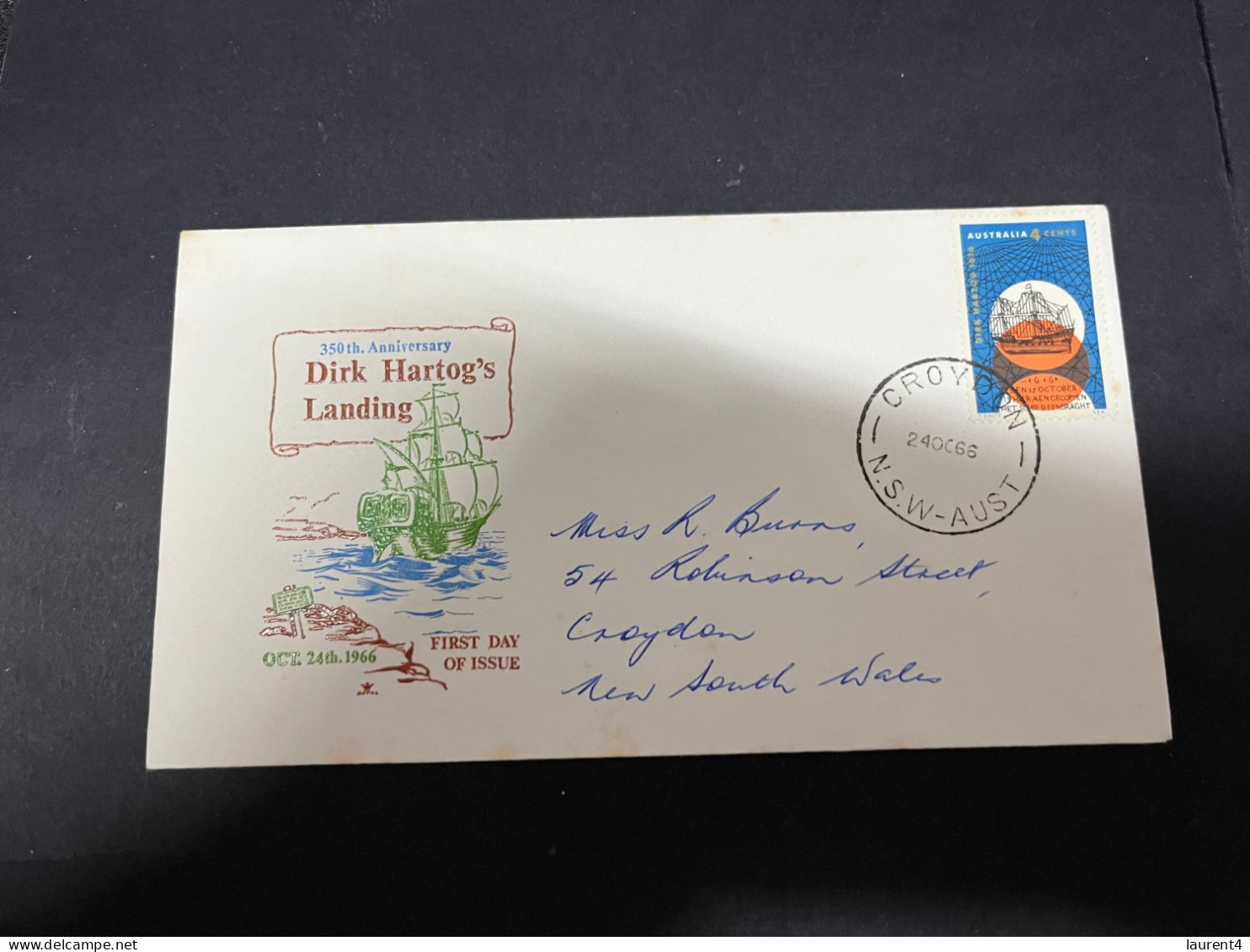 12-5-2024 (4 Z 47 B)  Australia FDC - 1966 - (posted FDC) Dirk Hartog's Landing - FDC