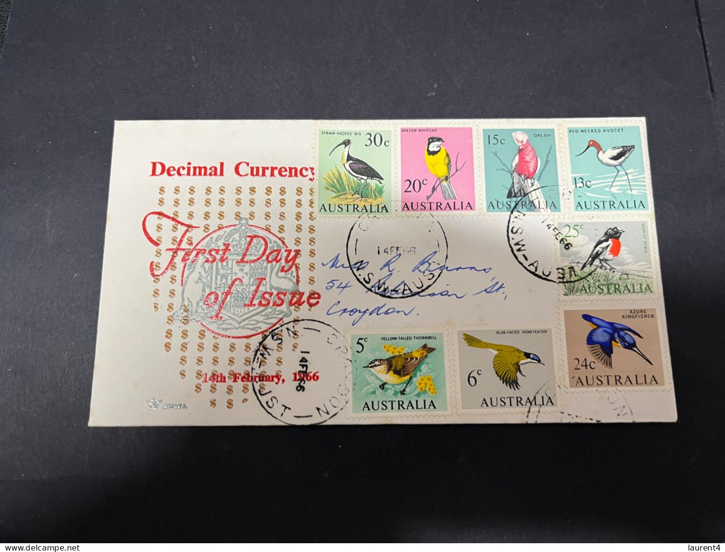 12-5-2024 (4 Z 47 B)  Australia FDC - 1966 - (ROYAL Posted FDC) Decimal Currency (birds) - Sobre Primer Día (FDC)