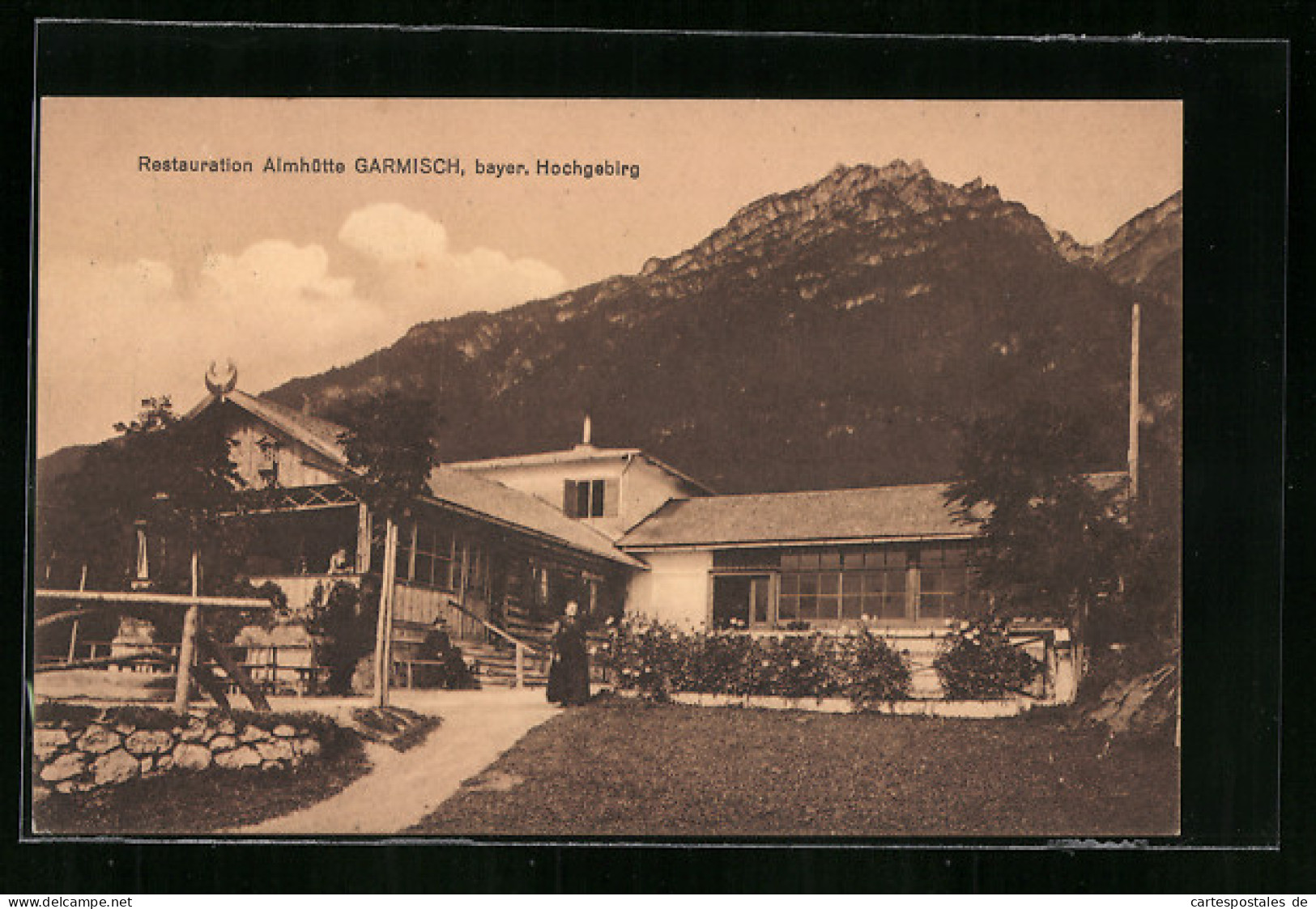 AK Garmisch /Bayer. Hochgebirg., Restaurant Almhütte  - Andere & Zonder Classificatie