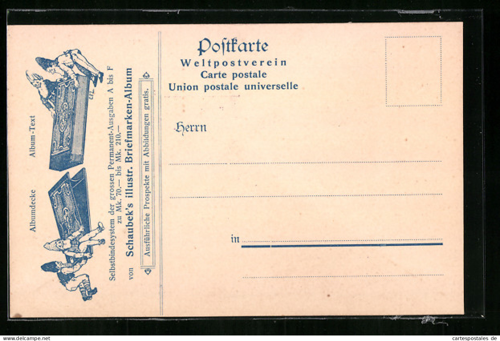 AK Hamburg-Neustadt, Schaubek`s Illustr. Briefmarken-Album Am Neuen Jungfernstieg 20  - Autres & Non Classés