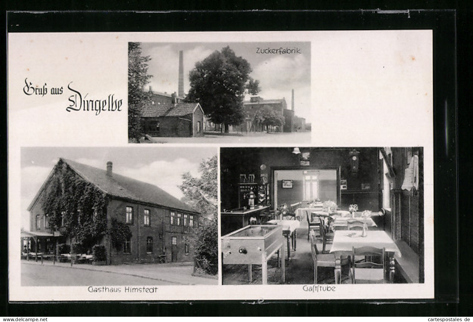 AK Dingelbe, Gasthaus Himstedt Mit Innenansicht Der Gaststube, Zuckerfabrik  - Other & Unclassified