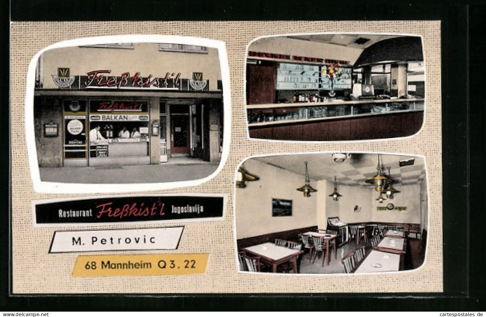 AK Mannheim, Jugoslawisches Restaurant Fresskist`l In Der Fressgasse 22  - Mannheim