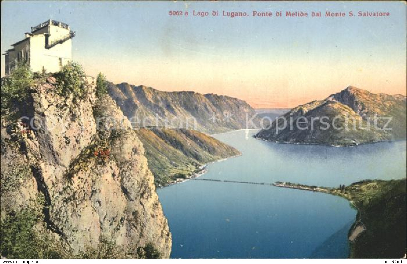 12047496 Lugano TI Monte San Salvatore Ponte Di Melide Lago Di Lugano Luganersee - Autres & Non Classés