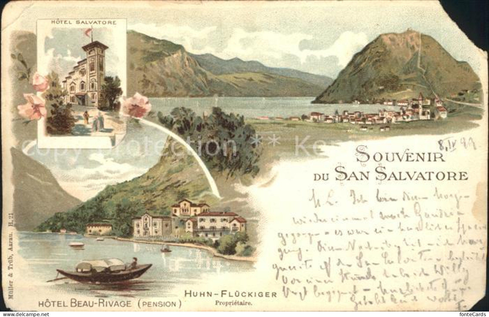 12046046 Lugano TI Monte San Salvatore Hotel Beau Rivage Lago Di Lugano Luganers - Sonstige & Ohne Zuordnung