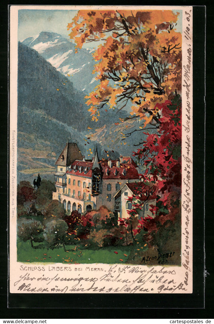 Artista-Cartolina Zeno Diemer: Meran, Schloss Labers Im Herbst  - Andere & Zonder Classificatie