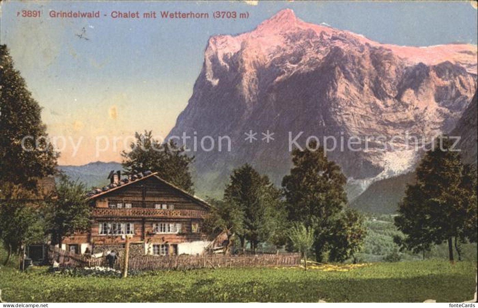 12044226 Grindelwald Chalet Mit Wetterhorn Grindelwald - Autres & Non Classés