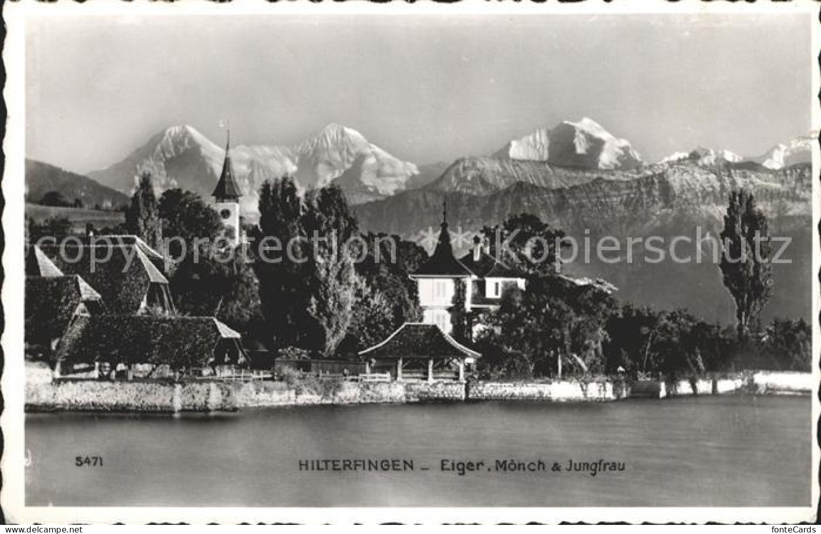 12044206 Hilterfingen Thunersee Partie Am See Mit Eiger Moench Jungfrau Hilterfi - Autres & Non Classés