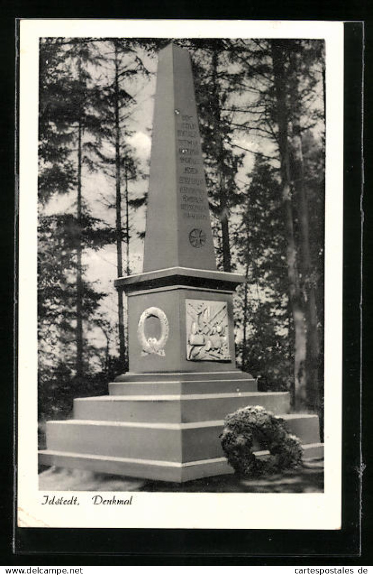 AK Idstedt, Denkmal Mit Niedergelegtem Kranz  - Andere & Zonder Classificatie