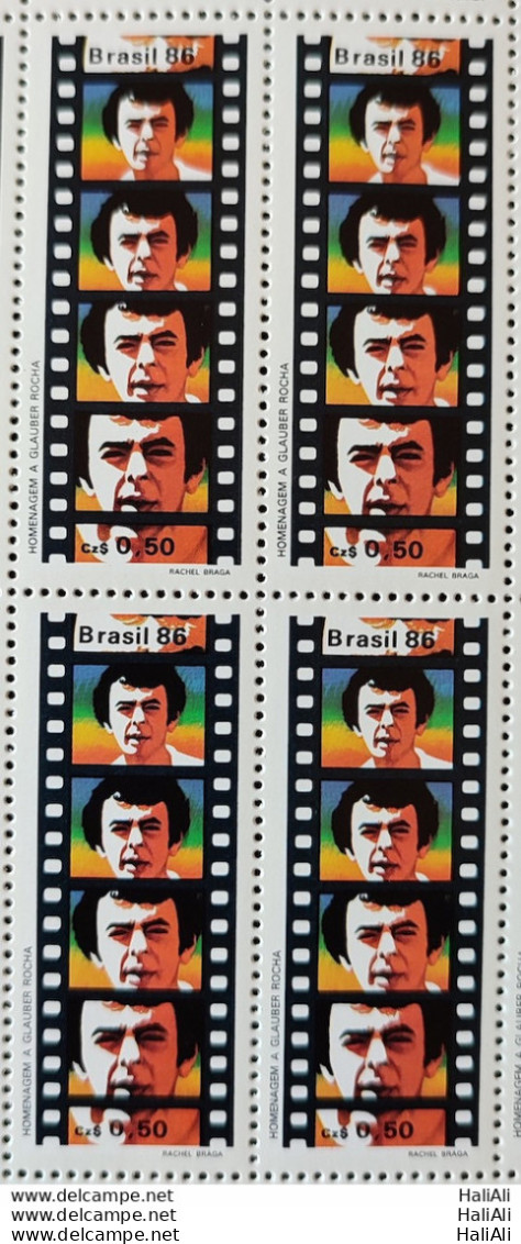 C 1533 Brazil Stamp Glauber Rocha Cinema Movie Art 1986 Block Of 4 - Ungebraucht