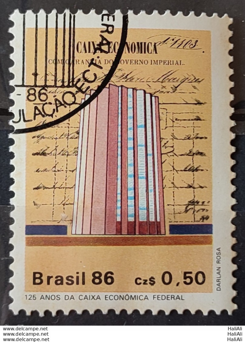 C 1529 Brazil Stamp Bank Caixa Economica Federal Economy 1986 Circulated 1 - Gebruikt