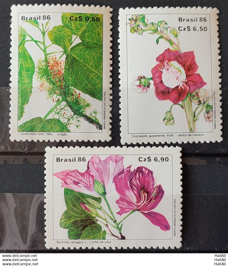 C 1523 Brazil Stamp Flora Flowers Preservation 1986 Complete Series - Nuovi