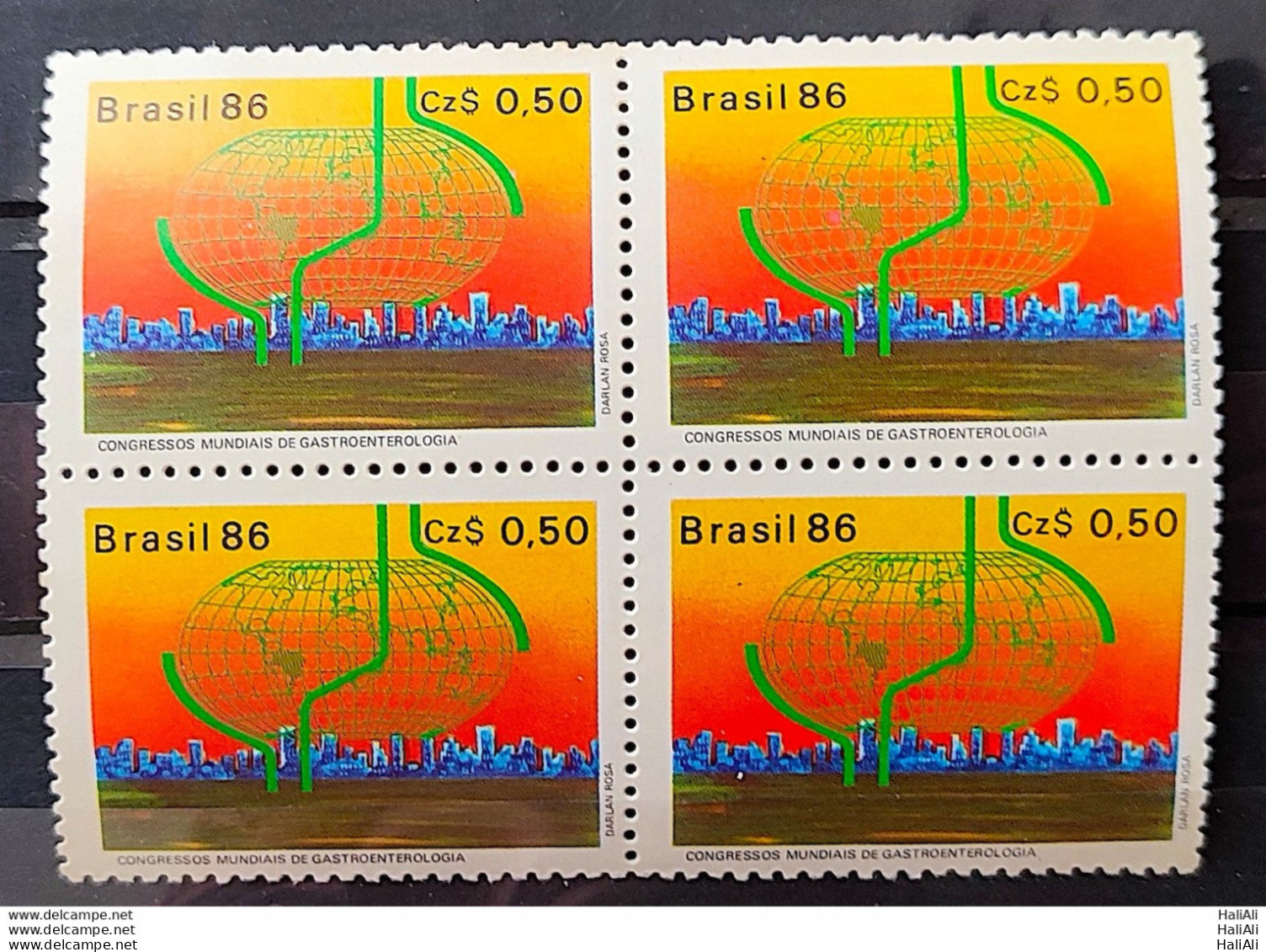 C 1520 Brazil Stamp Congress Of Gastroenterology Health 1986 Block Of 4 - Neufs