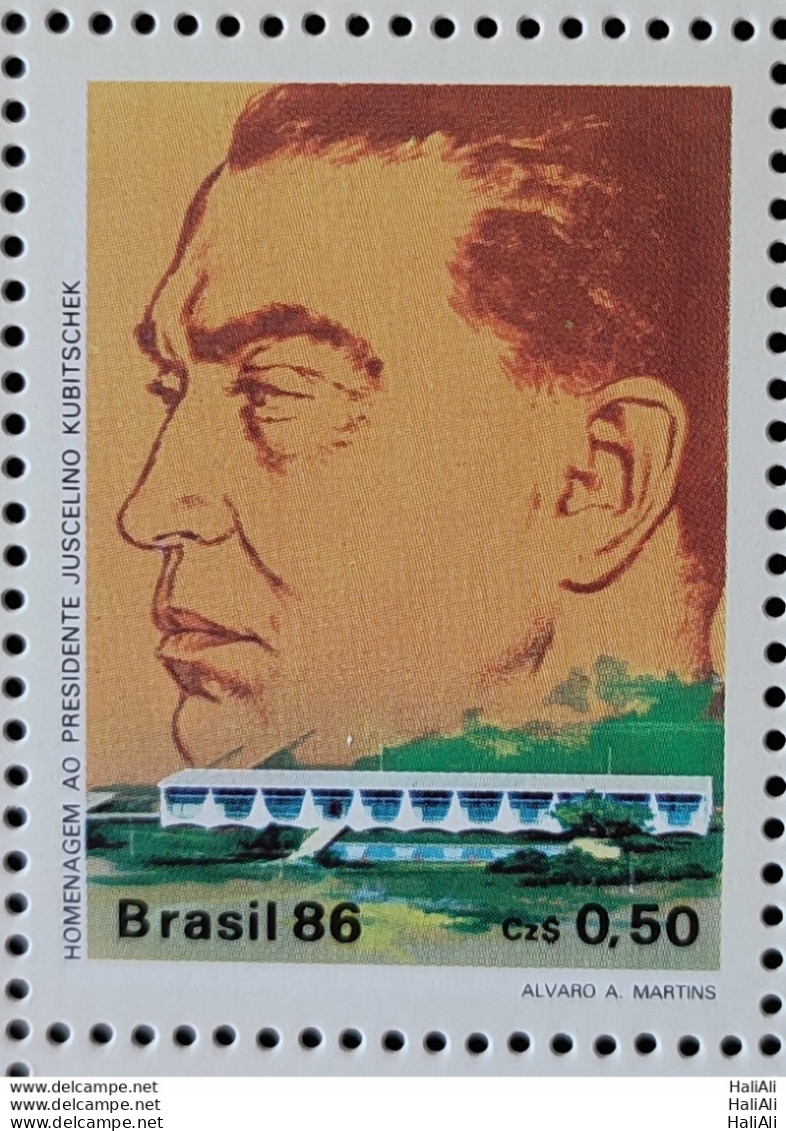 C 1518 Brazil Stamp President Juscelino Kubitschek Brasilia 1986 - Ongebruikt