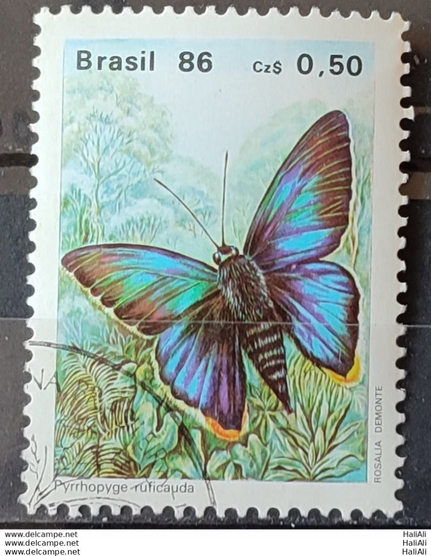 C 1512 Brazil Stamp Butterfly Insects 1986 Circulated 1 - Used Stamps