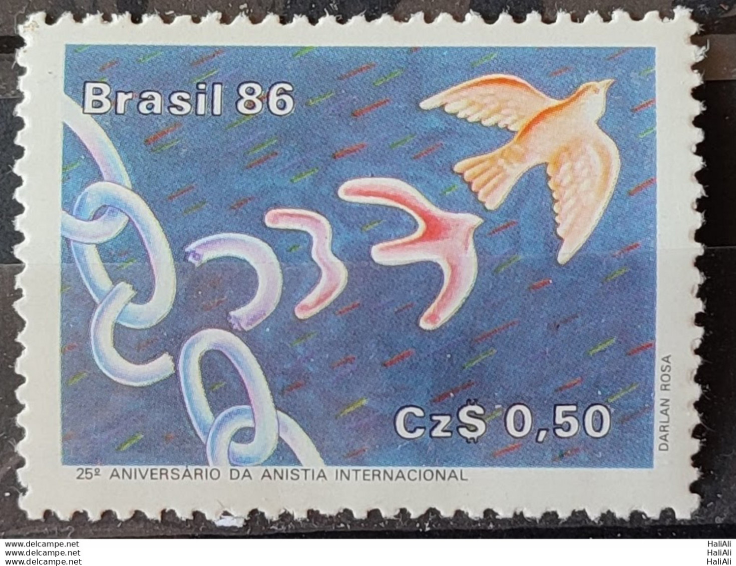 C 1511 Brazil Stamp 25 Years Of International Amnesty Law 1986 1 - Unused Stamps