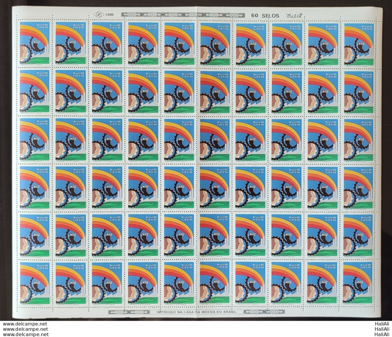 C 1509 Brazil Stamp Work Day Economy 1986 Sheet - Unused Stamps