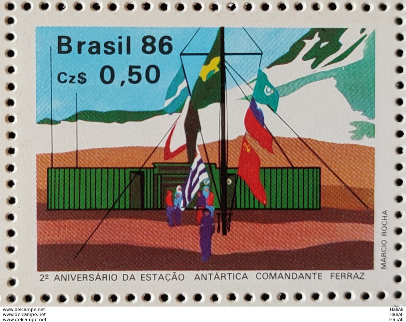 C 1508 Brazil Stamp Antarctic Station Commander Ferraz Flag 1986 - Nuovi