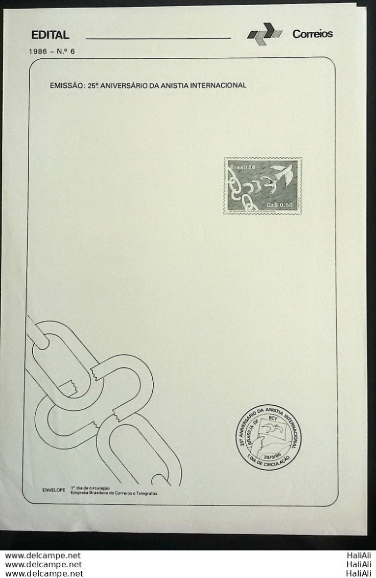 Brochure Brazil Edital 1986 06 Amnesty International Right Justice Without Stamp - Brieven En Documenten