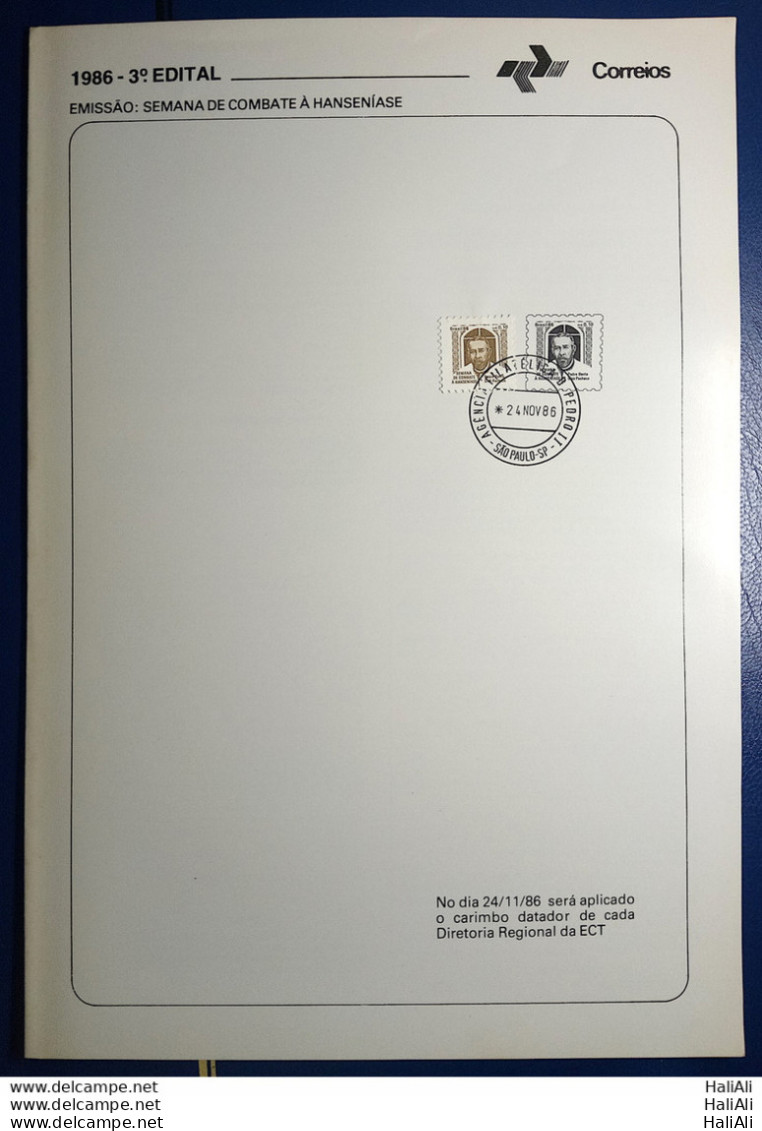 Brochure Brazil Edital 1986 03 Healthy Health With Stamp CPD SP - Cartas & Documentos