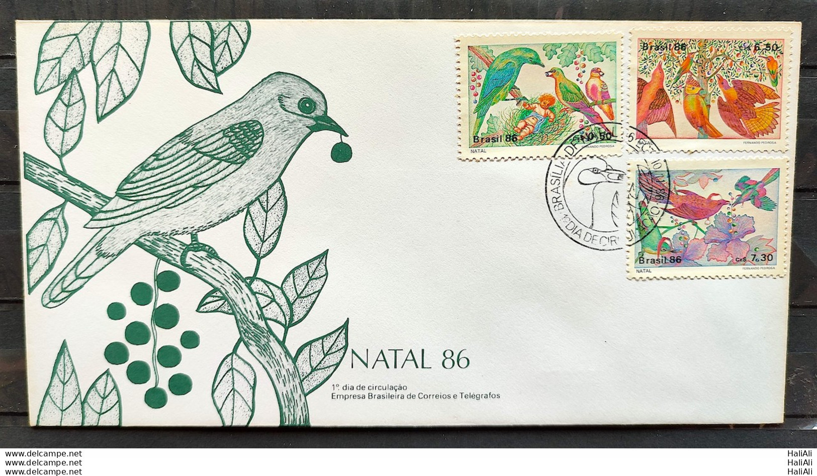 Brazil Envelope FDC 408 1986 Christmas Religion CBC BSB 02 - FDC