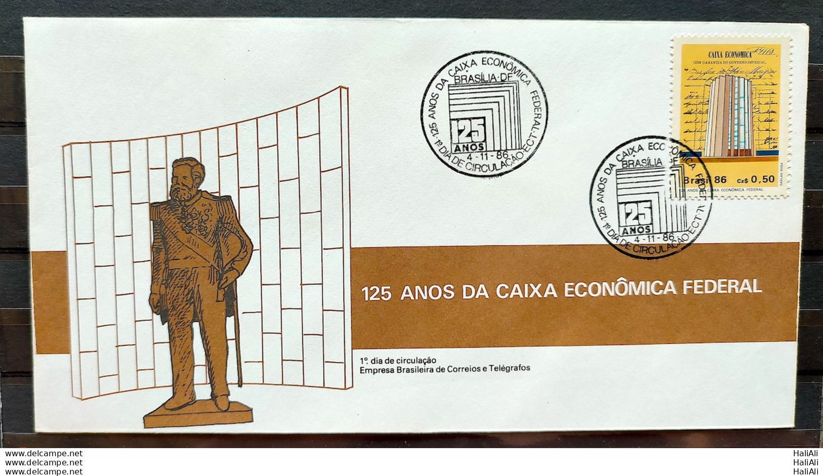 Brazil Envelope FDC 407 1986 Banco Caixa Economica Federal Economy CBC BSB 02 - FDC