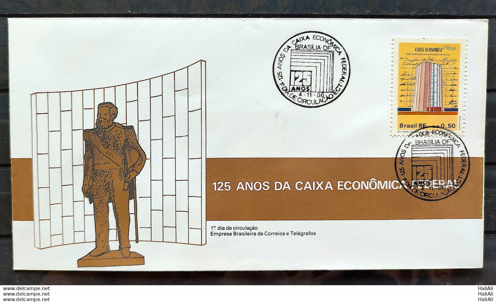 Brazil Envelope FDC 407 1986 Banco Caixa Economica Federal Economy CBC BSB 01 - FDC