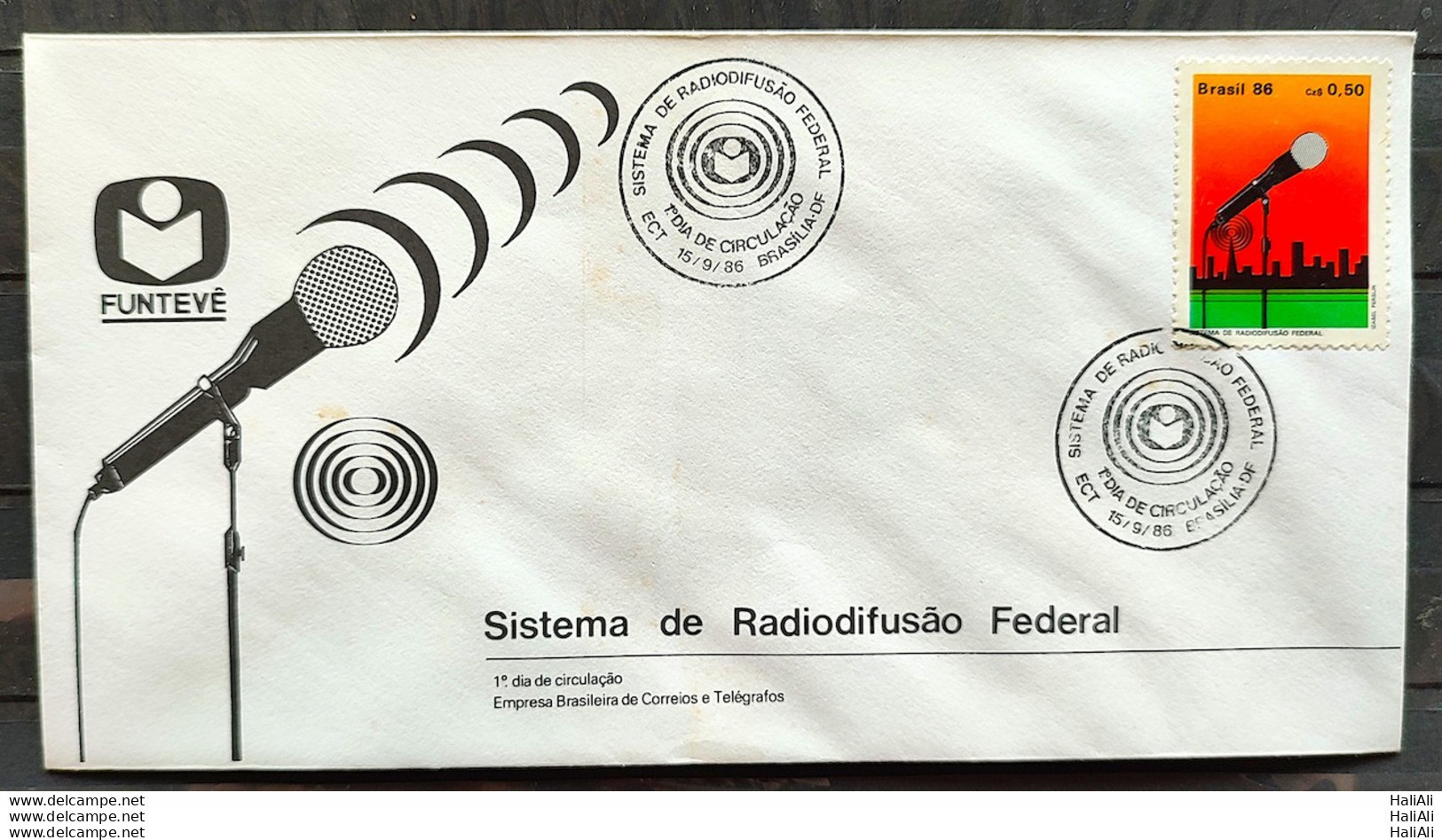 Brazil Envelope FDC 402 1986 Radiodifusion Communication CBC RJ BSB - FDC